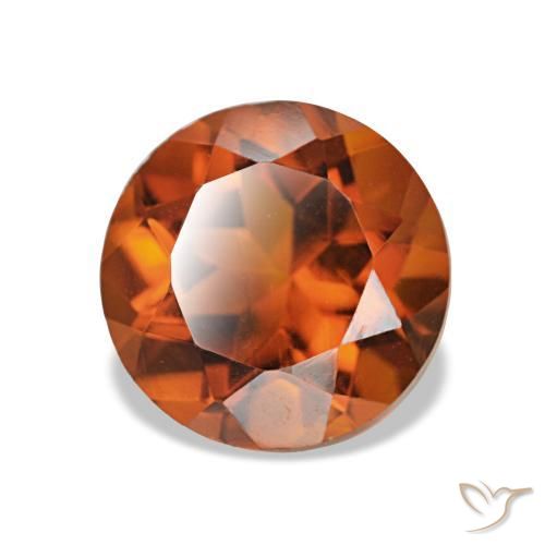 Citrino Arancione rossastra naturale da 1.96 ct, Taglio rotondo, VS