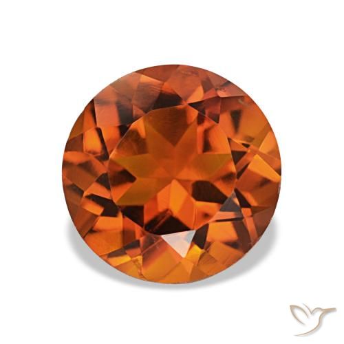 Citrino arancione rossastra naturale da 1,85 ct, taglio rotondo, VS