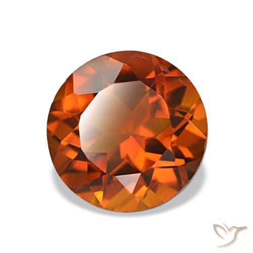 Citrino arancione rossastra naturale da 1,85 ct, taglio rotondo, VS