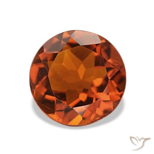 Citrino naturale arancione scuro da 1,63 ct, taglio rotondo, VS