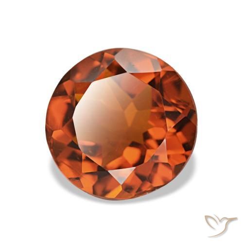 Citrino naturale arancione scuro da 1,63 ct, taglio rotondo, VS