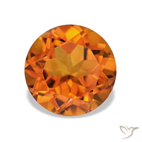 Citrino Arancione scuro naturale da 2.19 ct, Taglio rotondo, VS