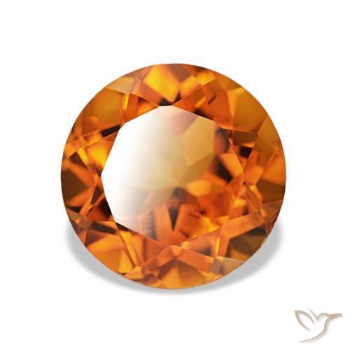 Citrino Arancione scuro naturale da 2.19 ct, Taglio rotondo, VS