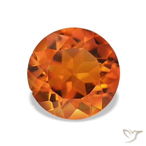 Citrino Arancio Medio naturale da 1.56 ct, Taglio rotondo, VS