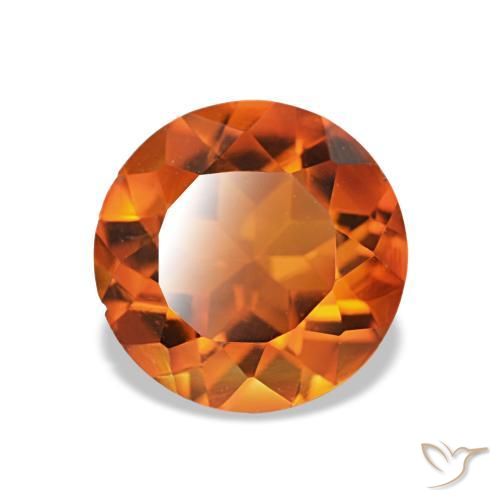 Citrino Arancio Medio naturale da 1.56 ct, Taglio rotondo, VS