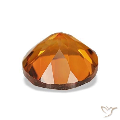 Citrino arancione intenso naturale da 1,80 ct, taglio rotondo, VVS