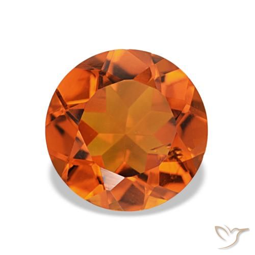1.57ct arancione intenso citrino, rotondo, VS