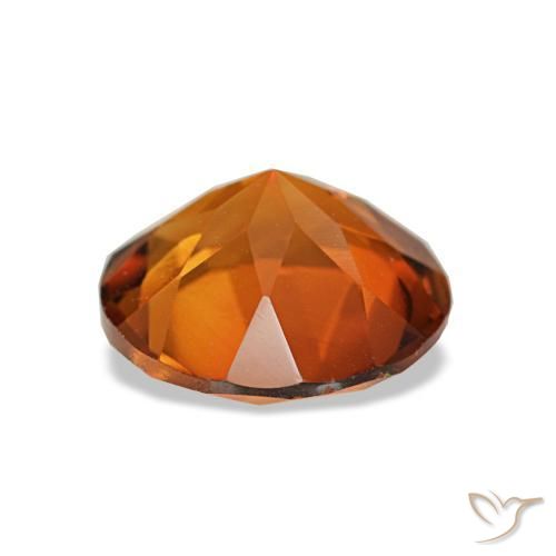 Citrino naturale arancione intenso da 1,57 ct, taglio rotondo, VS