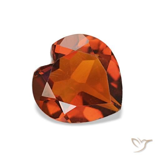 Citrino Arancione scuro naturale da 1.04 ct, A forma di cuore, VS