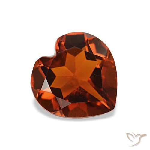 Citrino Arancione scuro naturale da 1.03 ct, A forma di cuore, VS
