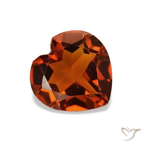 Citrino Arancia Fuoco naturale da 1.00 ct, A forma di cuore, VS