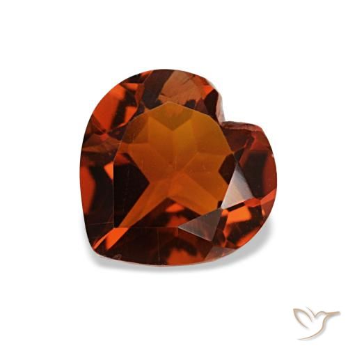 1.03ct Arancione rossastra Citrino, Cuore, VS