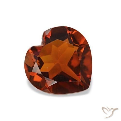 Citrino Arancione rossastra naturale da 1.03 ct, A forma di cuore, VS