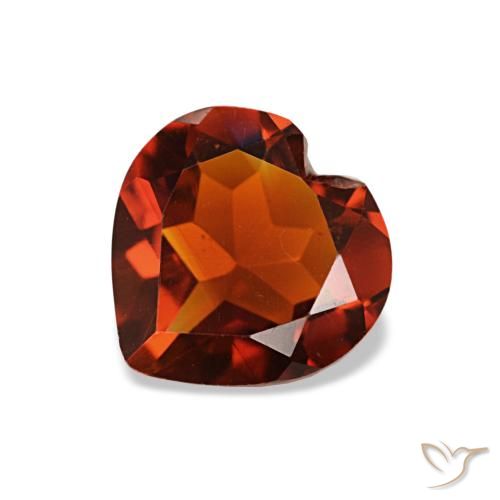 Citrino arancione scuro naturale da 0,98 ct, a forma di cuore, VS