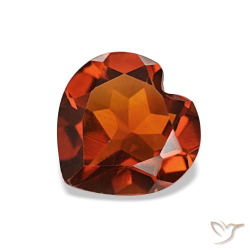 Citrino Arancione scuro naturale da 1.08 ct, A forma di cuore, VS