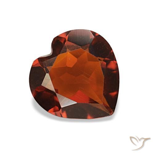 Citrino Arancione scuro naturale da 0.88 ct, A forma di cuore, VS