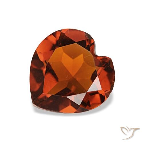 Citrino Arancione scuro naturale da 0.96 ct, A forma di cuore, VS-SI