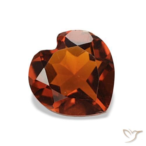 Citrino Arancione scuro naturale da 0.96 ct, A forma di cuore, VS-SI