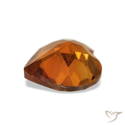 Citrino arancione intenso naturale da 0,92 ct, a forma di cuore, VVS-VS