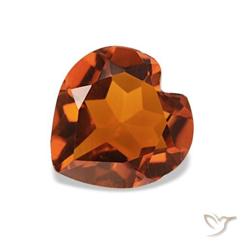 Citrino arancione ambra naturale da 0,91 ct, a forma di cuore, VS