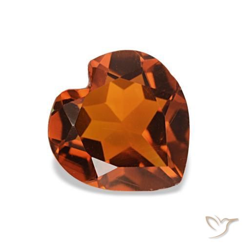 Citrino arancione ambra naturale da 0,91 ct, a forma di cuore, VS