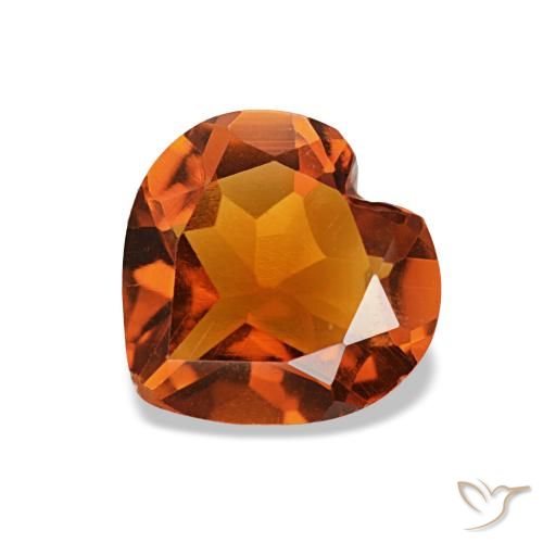 0.93ct Arancione scuro Citrino, Cuore, VS