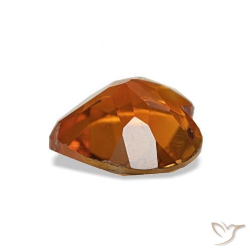 Citrino Arancione scuro naturale da 0.93 ct, A forma di cuore, VS