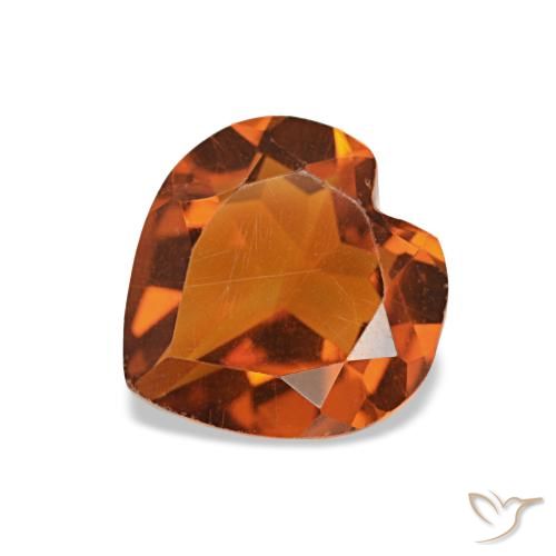 Citrino Arancio Medio naturale da 0.91 ct, A forma di cuore, VS
