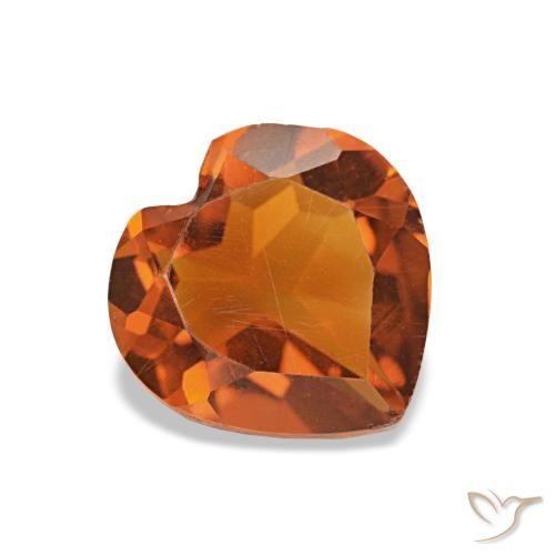 Citrino Arancio Medio naturale da 0.91 ct, A forma di cuore, VS