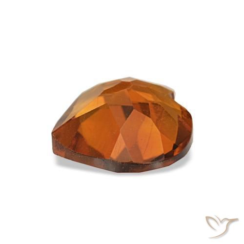 Citrino Arancione rossastra naturale da 0.94 ct, A forma di cuore, VVS