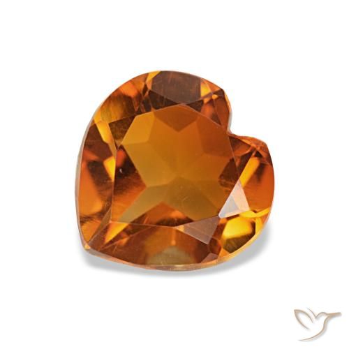 1.10ct arancio medio citrino, cuore, VVS