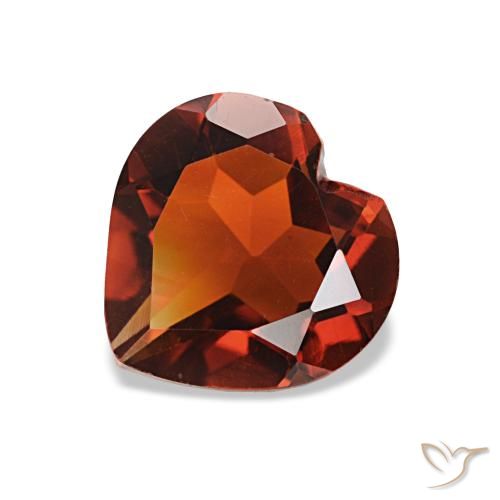1.07ct Deep Orange - Brown Citrino, Cuore, VVS