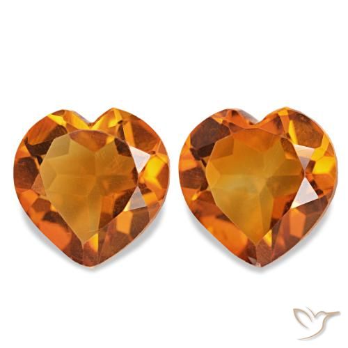 Gemme di Citrino Arancio Medio naturale da 2.11 ct, A forma di cuore, VVS