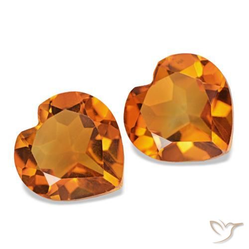 Gemme di Citrino Arancio Medio naturale da 2.11 ct, A forma di cuore, VVS