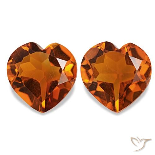 1.97ctw arancione ambra citrino, cuore, VS