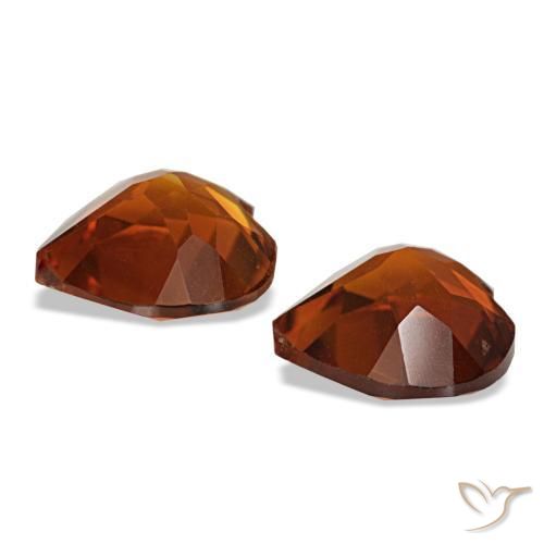Gemme di citrino arancione ambra naturale da 1,97 ct, a forma di cuore, VS