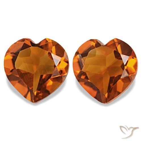 2.14ctw arancio medio citrino, cuore, VS