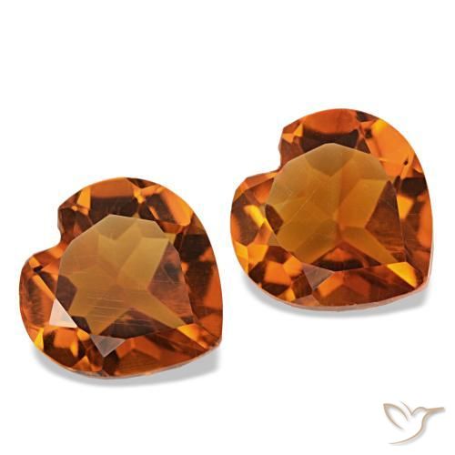 Gemme di Citrino Arancio Medio naturale da 2,14 ct, A forma di cuore, VS