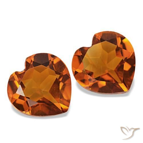 Gemme di Citrino Arancione scuro naturale da 2.10 ct, A forma di cuore, VS
