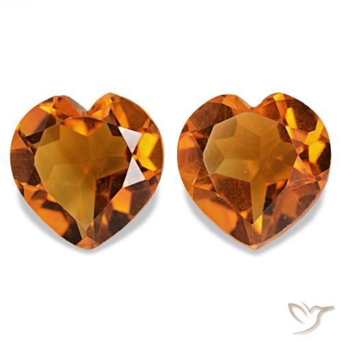 Gemme di Citrino Arancione scuro naturale da 2.05 ct, A forma di cuore, VS
