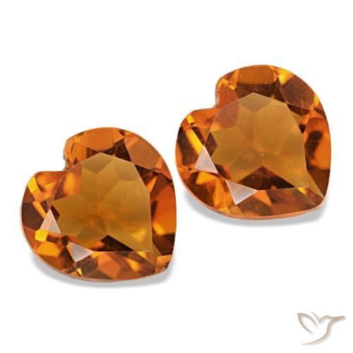 Gemme di Citrino Arancione scuro naturale da 2.05 ct, A forma di cuore, VS
