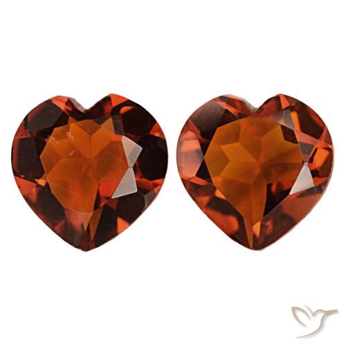 Gemme di Citrino Arancio scuro rossastro naturale da 1.93 ct, A forma di cuore, VVS