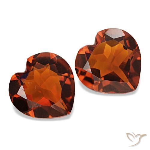 Gemme di Citrino Arancio scuro rossastro naturale da 1.93 ct, A forma di cuore, VVS