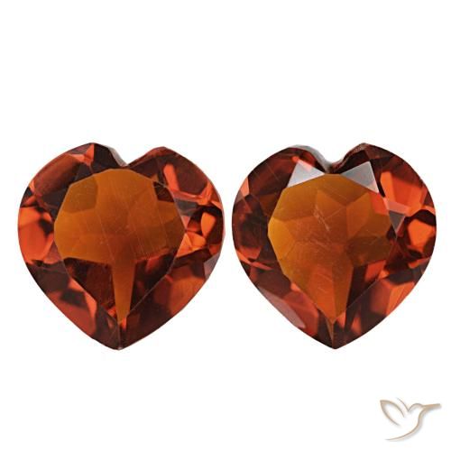 Gemme di citrino arancione rossastro intenso naturale da 2,02 ct, a forma di cuore, VVS