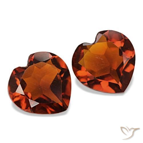 Gemme di citrino arancione rossastro intenso naturale da 2,02 ct, a forma di cuore, VVS