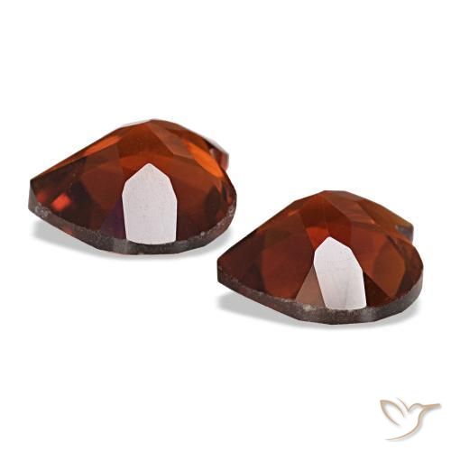 Gemme di citrino arancione rossastro intenso naturale da 2,02 ct, a forma di cuore, VVS