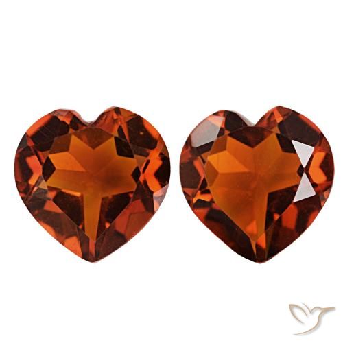 Gemme di Citrino Arancio scuro rossastro naturale da 1.95 ct, A forma di cuore, VVS