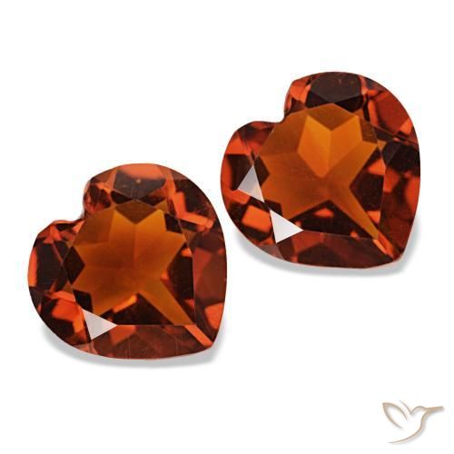 Gemme di Citrino Arancio scuro rossastro naturale da 1.95 ct, A forma di cuore, VVS