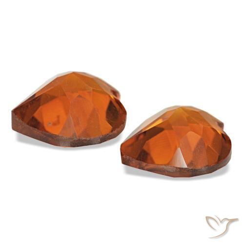 Gemme di citrino arancio medio naturale da 1,97 ct, a forma di cuore, VVS