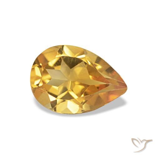 Citrino Arancio-Oro naturale da 0.60 ct, Forma a pera, VVS